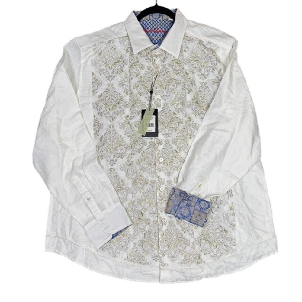 NWT Robert Graham The Crystal Ice Limited Edition Shirt Damask Embroidery 3XL